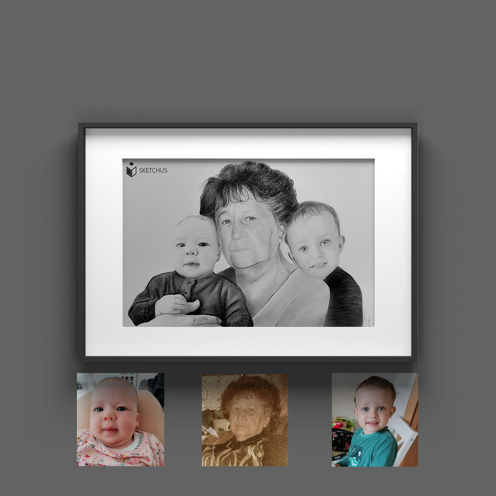 Custom Portrait From Photo - Pencil or Colored Pencil Drawings Made from Your Reference