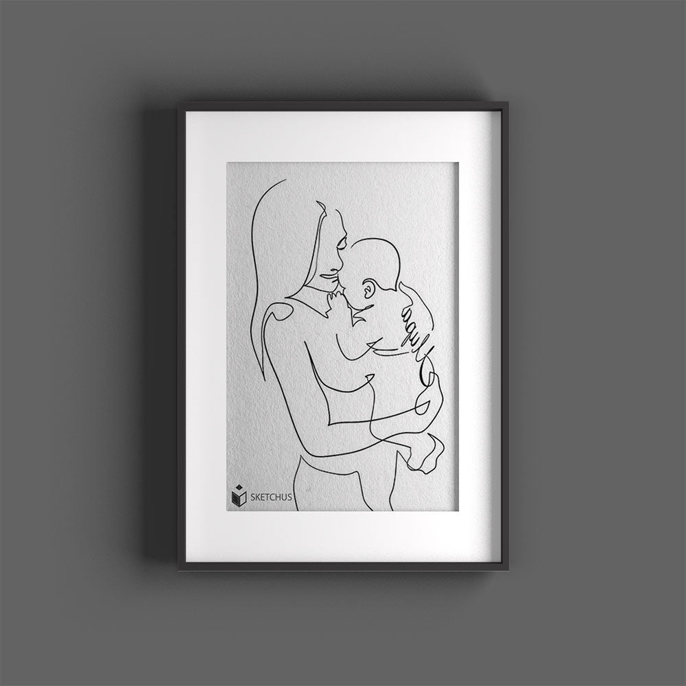 Personalized Poster in One Line Art - Convert photo to line drawing