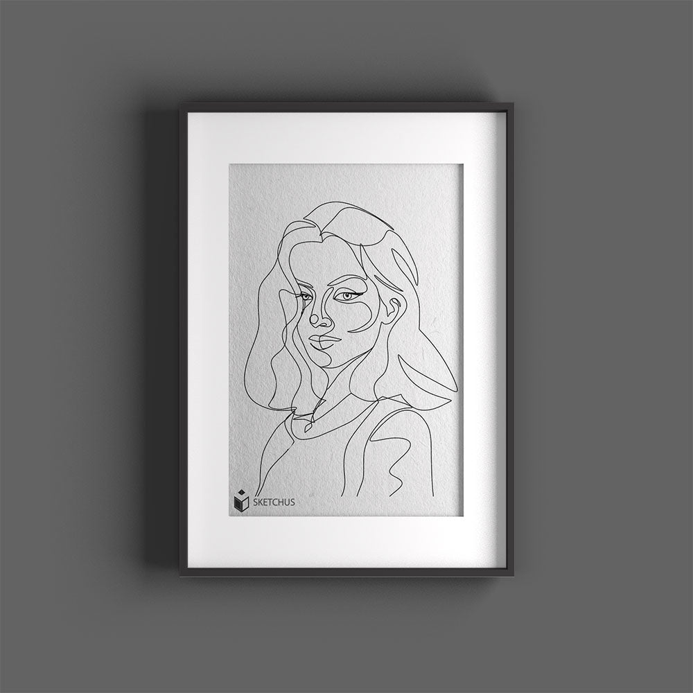 Personalized Poster in One Line Art - Convert photo to line drawing