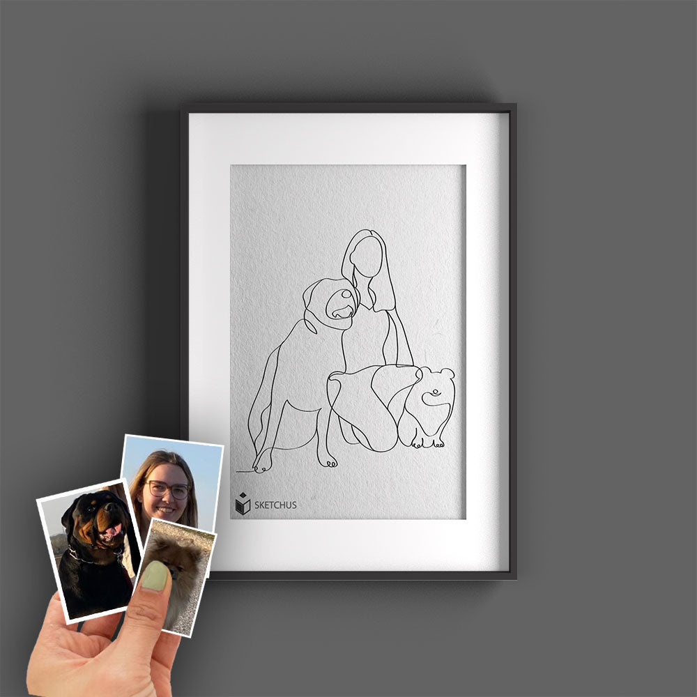 Personalized Poster in One Line Art - Convert photo to line drawing